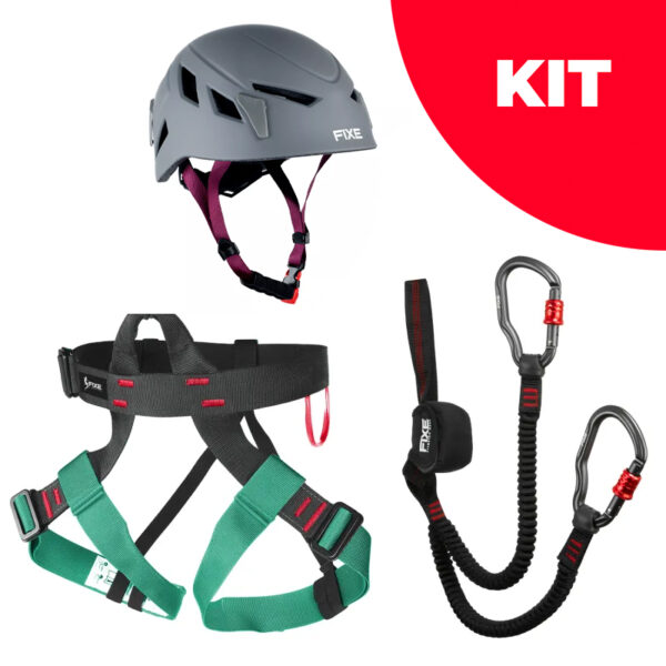 Fixe - FLAMENC VIA FERRATA + ARNÉS LINUS + CASC PARACOPS – Talla S-M
